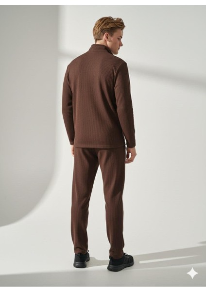 Unisex Fitilli Gömlek Yaka Fermuarlı Cepli Beli Lastikli Triko Alt Üst Takım modelleri