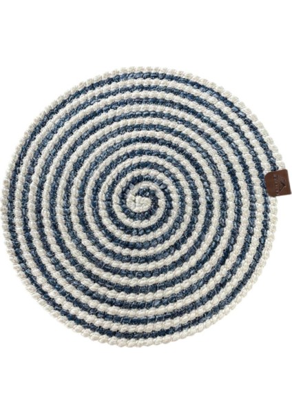 Homeinn 2 Kişilik Yuvarlak Amerikan Servis Leke Tutmaz - Supla Çizgili Mavi 33X33 cm indirimleri