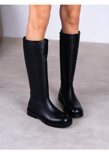 Dwen Siyah Hakiki Deri Kadın Çizme modelleri