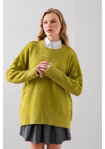 Bisiklet Yaka Oversize Buklet Triko Kazak - Rahat ve Şık | Kaliteli Triko | Trend Kazak fiyatları