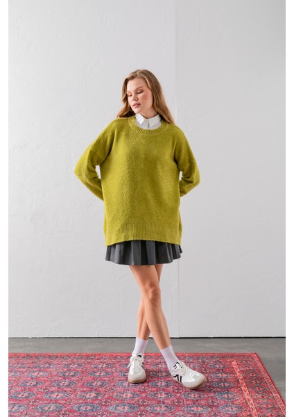 Bisiklet Yaka Oversize Buklet Triko Kazak - Rahat ve Şık | Kaliteli Triko | Trend Kazak