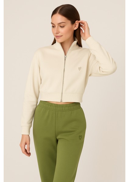 Kadın Paça Lastik Üç Ip Şardonlu Ece Eşofman Altı Yeşil modelleri