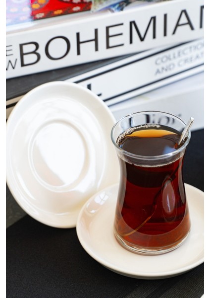 Rüya Yalın 6 Adet 12 cm Porselen Çay Tabağı Kırık Beyaz modelleri