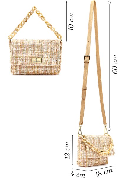 Kadın Pembe Uzun Askılı Desenli Kumaş Çapraz Çanta 25SBD23726F fiyatları