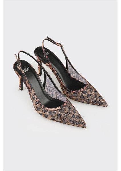 Kahve Hayvan Desenli Kadın Topuklu Ayakkabı fiyatları