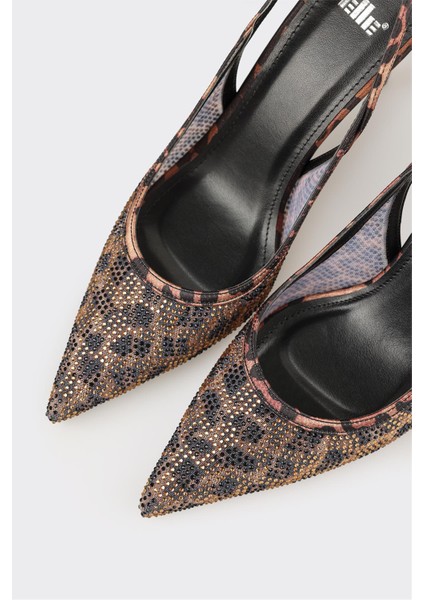 Kahve Hayvan Desenli Kadın Topuklu Ayakkabı fırsatları