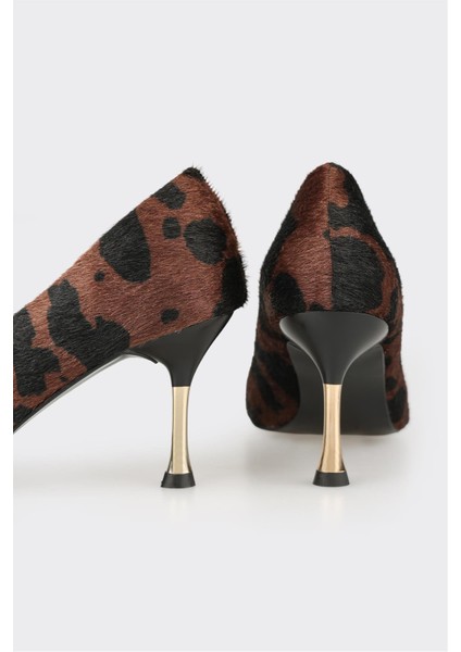 Kahve Hayvan Desenli Kadın Stiletto fırsatları
