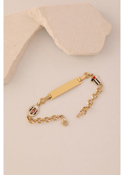 14 Ayar Altın Taraftar Plaka Çocuk Bilekliği fiyatları