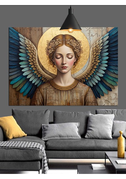 Melek Kadın Halosu Işık Dekoratif Kanvas - Mdf Ahşap Tablo modelleri