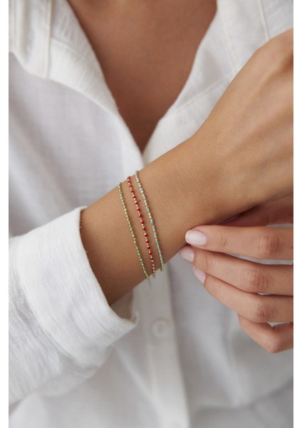 14 Ayar Altın Turkuaz Mineli Golf Zincir Bileklik fiyatları