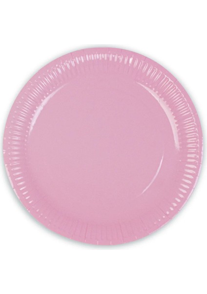 Karton Tabak Makaron Pembe 8'li 23CM