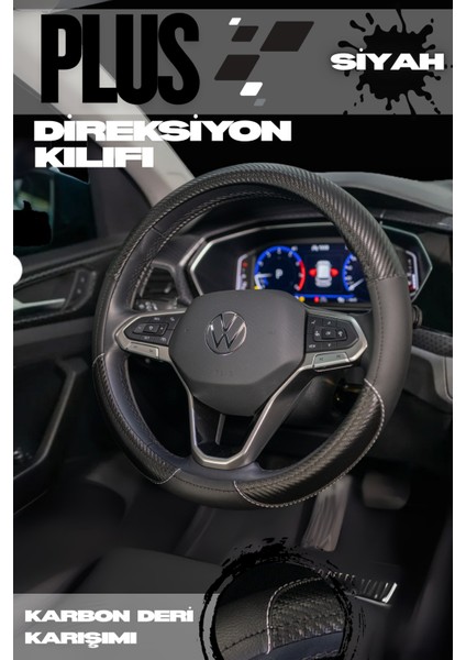 Plus Karbon Serisi Geçmeli Direksiyon Kılıfı