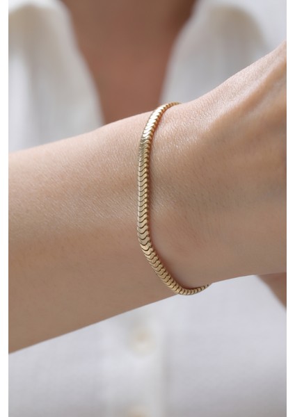 14 Ayar Altın Italyan Balık Sırtı Bileklik