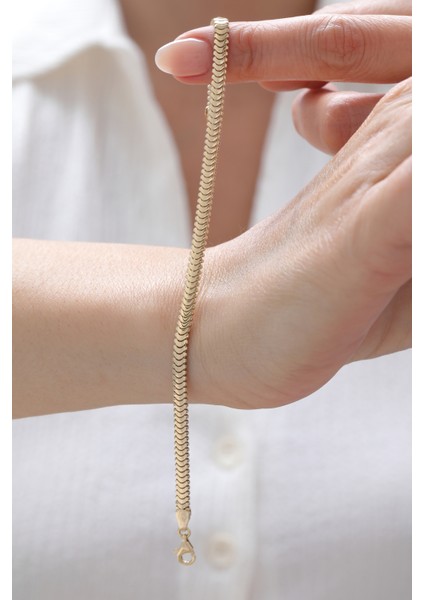 14 Ayar Altın Italyan Balık Sırtı Bileklik fiyatları