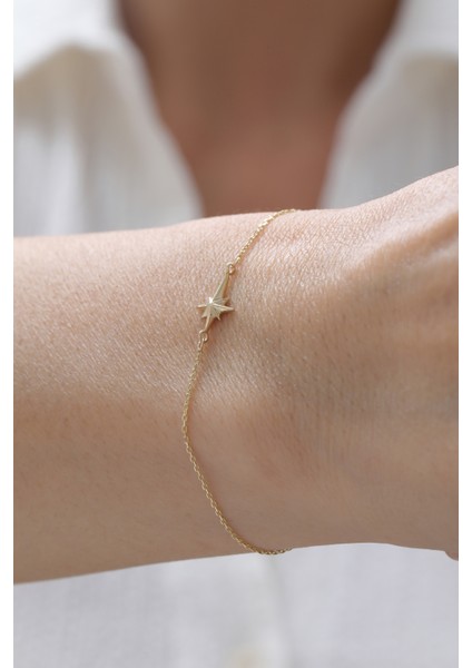 14 Ayar Altın Kuzey Yıldızı Bileklik