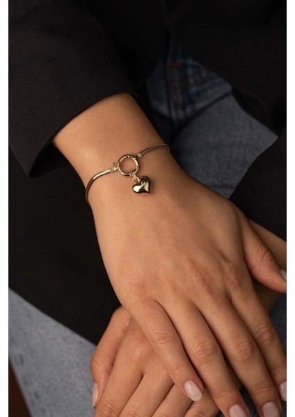 Kadın Gold Altın Balık Sırtı Kalp Bileklik fiyatları