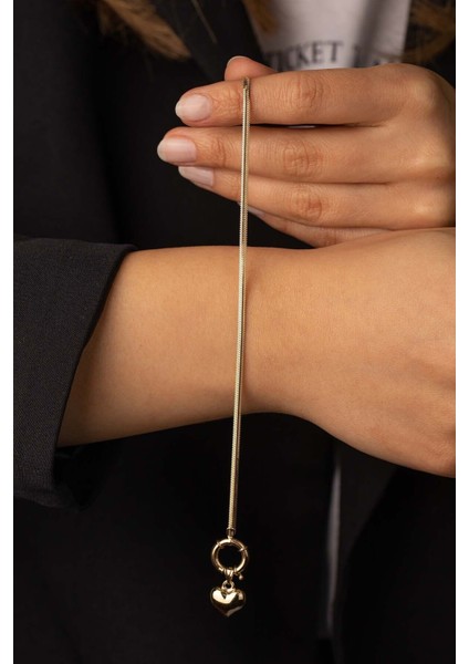 Kadın Gold Altın Balık Sırtı Kalp Bileklik indirimleri