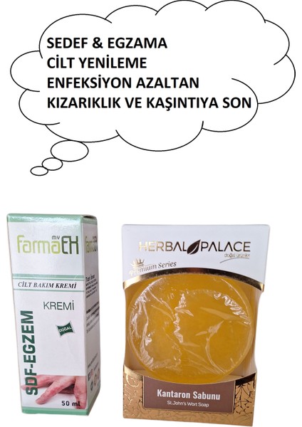 Sedef & Egzama Krem - El Yapımı Kantaron Sabun Koruyucu ve Yenileyici Set