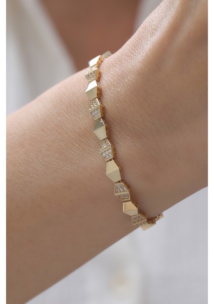 14 Ayar Altın Taşlı Snake Bileklik fiyatları