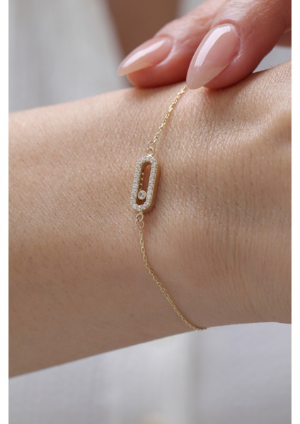 14 Ayar Altın Taşlı Messika Bileklik fiyatları