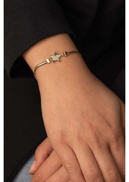 14 Ayar Altın Balık Sırtı Zincir Yıldız Bileklik fiyatları