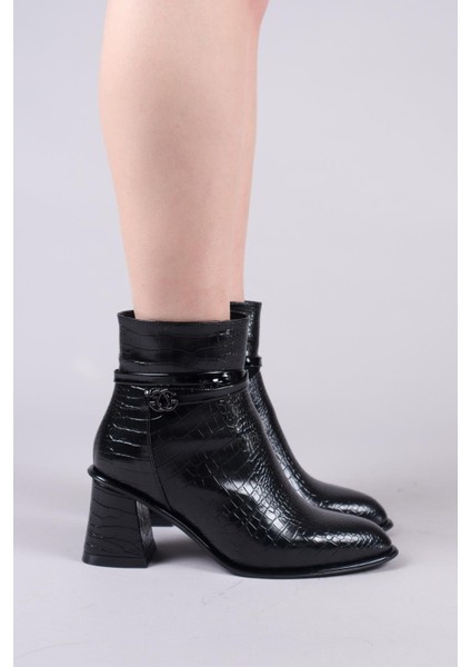 Belize Tokalı Kroko Bot Siyah fiyatları