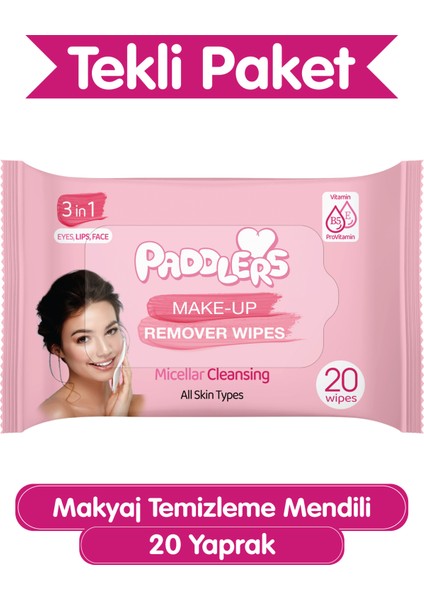3'ü 1 Arada 20'li Makyaj Temizleme Mendili