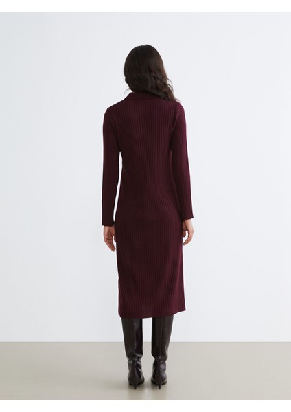 Yeni Sezon Polo Yaka Fitilli Triko Elbise fırsatları