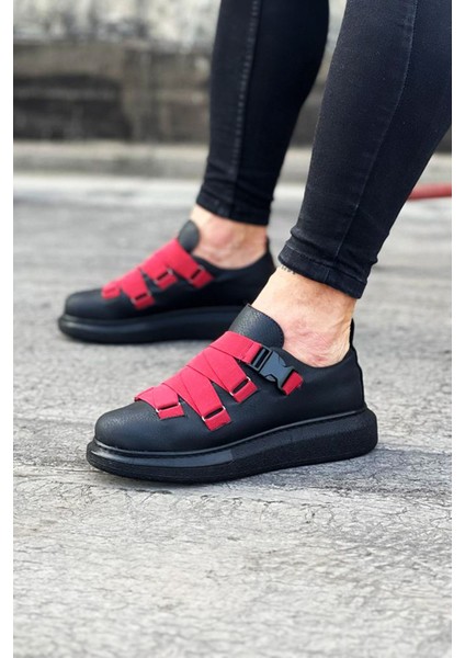 WG033 Kömür Kırmızı Erkek Yüksek Taban Ayakkabı modelleri