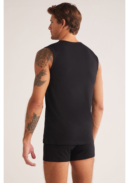 Barry Erkek V Yakalı Sıfır Kol %100 Pamuklu 2'li Atlet Set modelleri