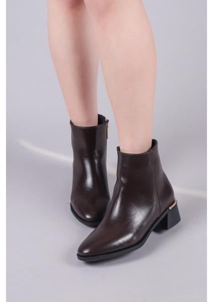 Benella Düz Alçak Topuklu Bot Kahverengi modelleri