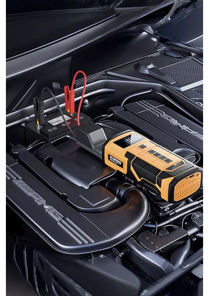 Şarjlı Akü Takviyeli Powerbank Özellikli 5in1 Hava Pompası Çok Fonksiyonlu 8000MAH Kablolu/kablosuz modelleri