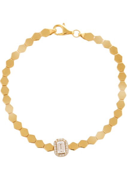 14 Ayar Altın Beşgen Baget Bileklik fırsatları