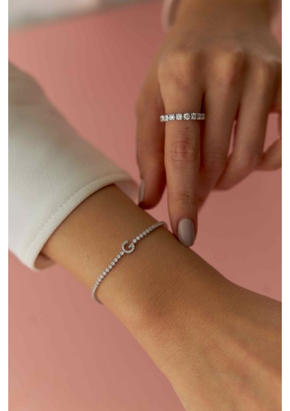 14 Ayar Altın Su Yolu Taşlı Harf Bileklik fiyatları