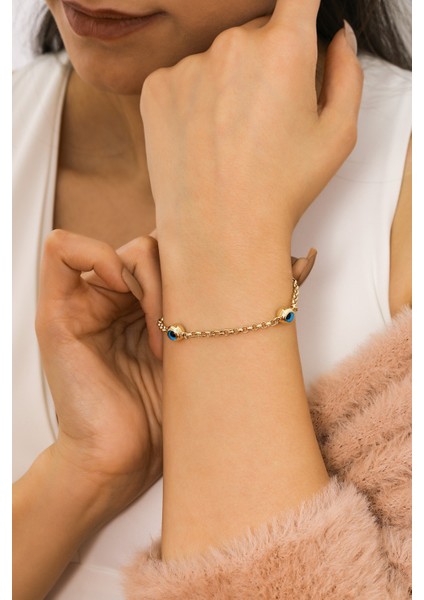 14 Ayar Altın Sosyete Gözü Bileklik modelleri