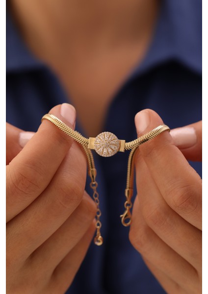 14 Ayar Altın Balık Sırtı Coronet Bileklik