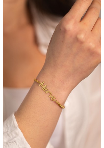 14 Ayar Altın Halat Burgu Isim Bileklik modelleri