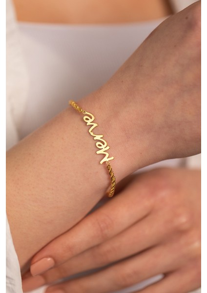 14 Ayar Altın Halat Burgu Isim Bileklik fırsatları