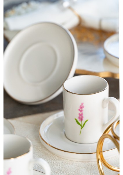 Ikebana 12 Parça 6 Kişilik Porselen Kahve Fincan Takımı modelleri