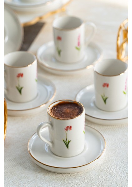 Ikebana 12 Parça 6 Kişilik Porselen Kahve Fincan Takımı indirimleri