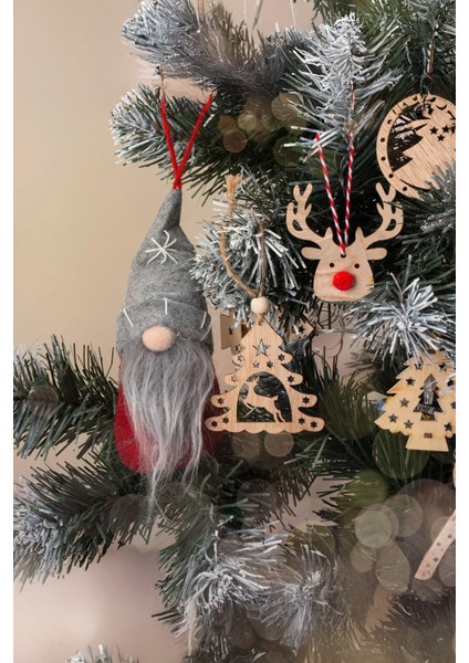 Gnome Yılbaşı Süsü Yılbaşı Figürü Şans Cücesi Yıl Başı Noel Baba Uzun Şapkalı Gnome Dikişli fırsatları