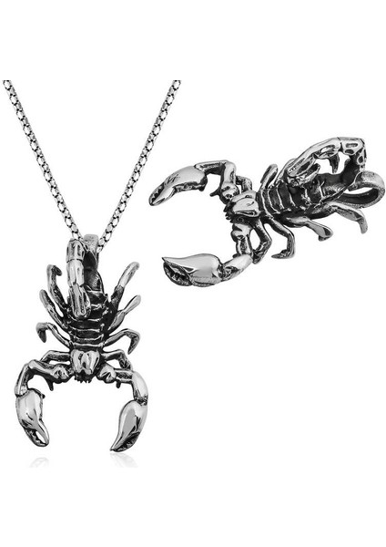 925 Ayar Gümüş Akrep Erkek Gümüş Kolye