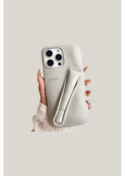 iPhone 16 Pro Max Uyumlu Summer Lip Case – Ruj Bölmeli Şeffaf Rujlu Telefon Kılıfı (6.9 Inç)