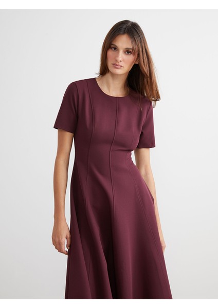 Yeni Sezon Bisiklet Yaka Belden Oturtmalı Elbise fiyatları