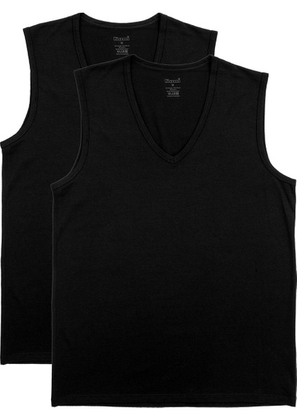 Barny Erkek V Yakalı Sıfır Kol Pamuklu 2'li Atlet Set indirimleri