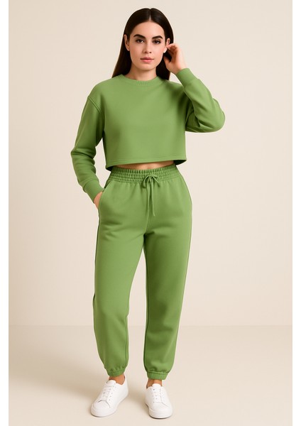 Kadın Paça Lastik Üç Ip Şardonlu Lopez Eşofman Altı Yeşil fiyatları