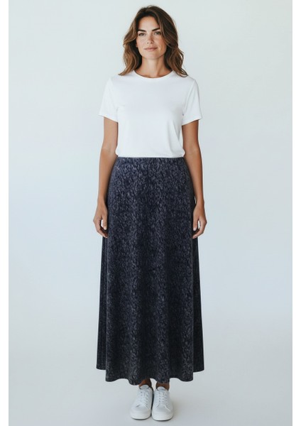 Kadın Beli Lastikli Desenli Sekiz Parça Balık Etek modelleri