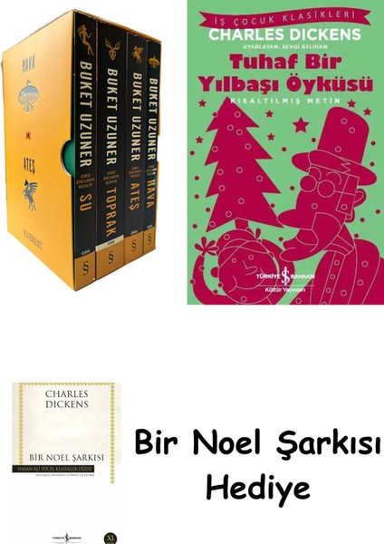 Buket Uzuner Tabiat Dörtlemesi Set + Tuhaf Bir Yılbaşı Öyküsü + Bir Noel Şarkısı