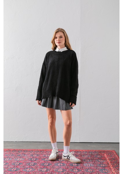 Bisiklet Yaka Oversize Buklet Triko Kazak - Rahat ve Şık | Kaliteli Triko | Trend Kazak