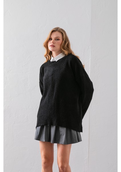 Bisiklet Yaka Oversize Buklet Triko Kazak - Rahat ve Şık | Kaliteli Triko | Trend Kazak indirimleri